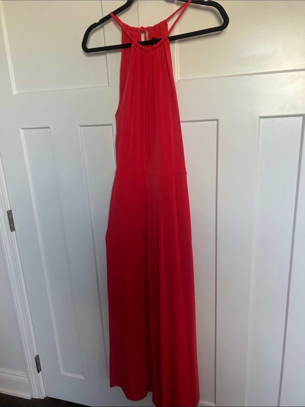 Lauren Ralph Lauren Deco Coral Red Halter Dress